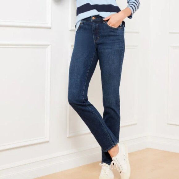 Talbots Straight Leg Jeans Dark Wash Size 12 New - Picture 1 of 10
